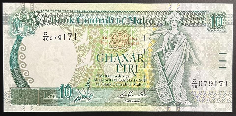 Мальта 10 лир 1994 год ПРЕСС/UNC