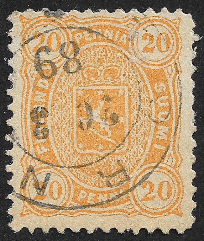 Финляндия 1885-1887 гг. 20 пен, Сол № 25, гаш