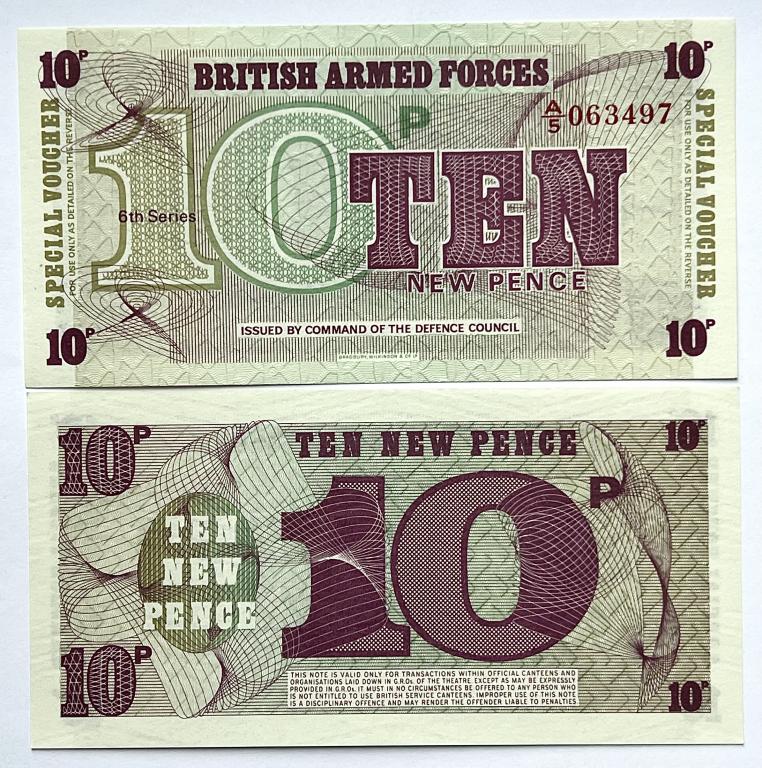 АНГЛИЯ БРИТАНСКИЕ ВООРУЖЕННЫЕ СИЛЫ 10 ПЕНСОВ 1972 ГОД UNC