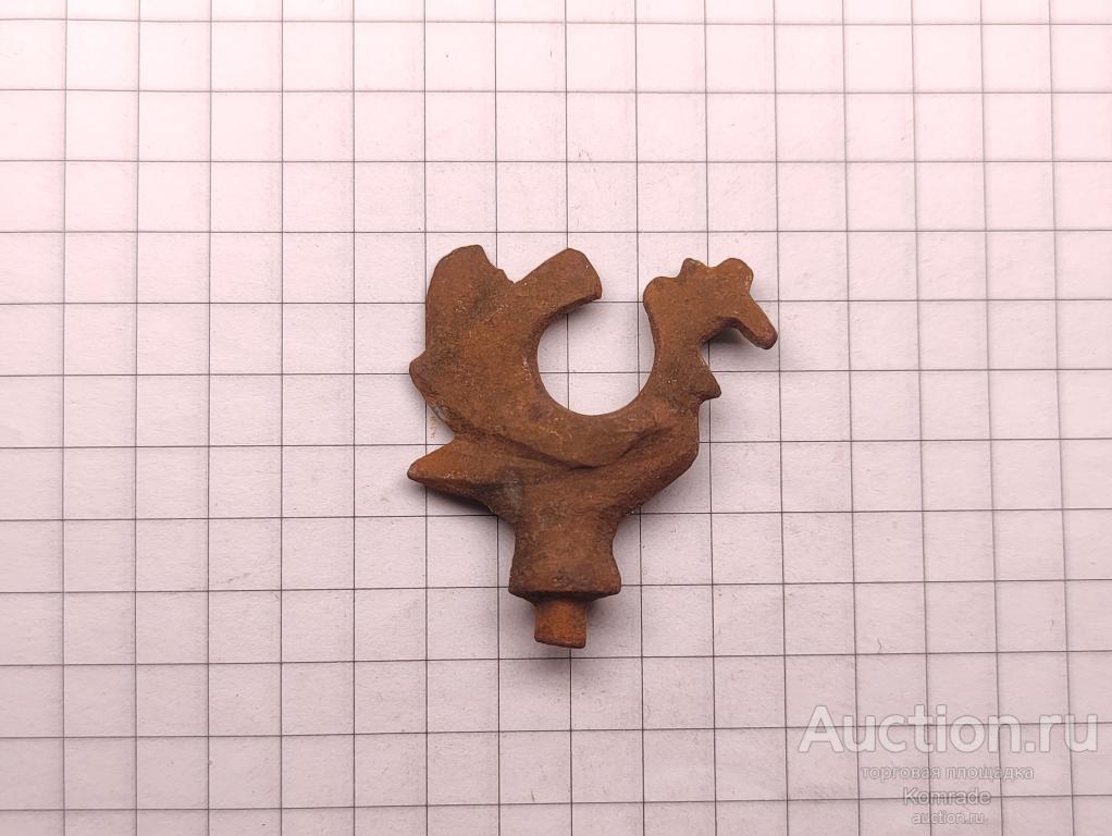Украшение деталь рукояти ПЕТУХ цветной металл копанина царская Россия