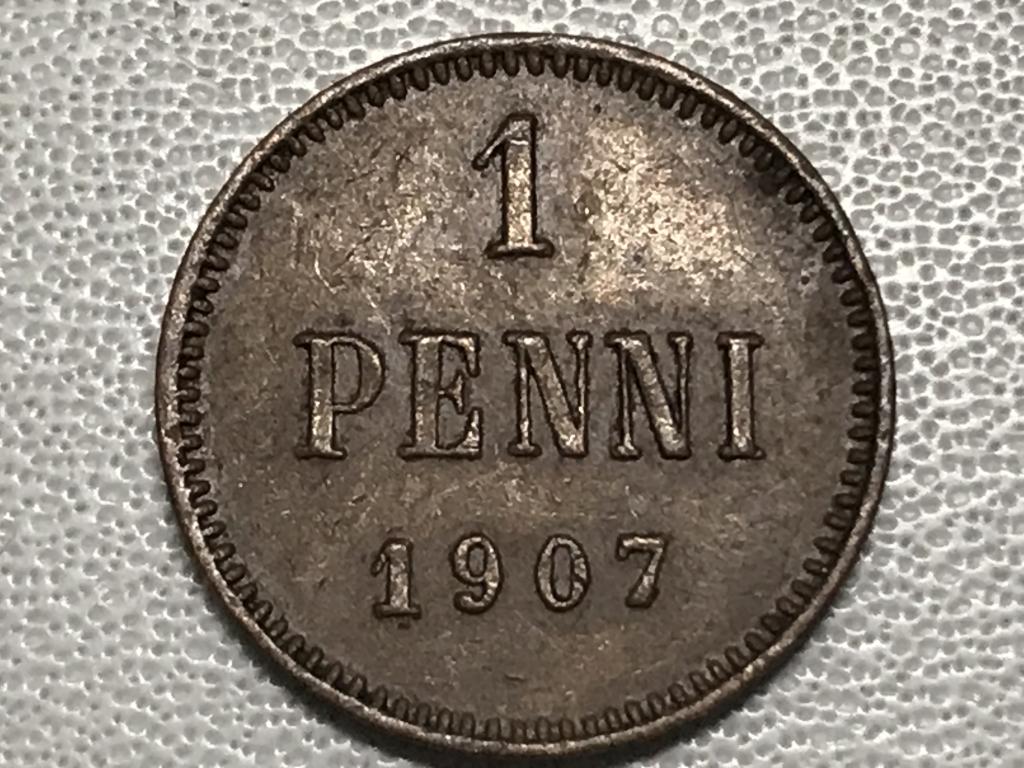 1 пенни 1907 г. Русская Финляндия