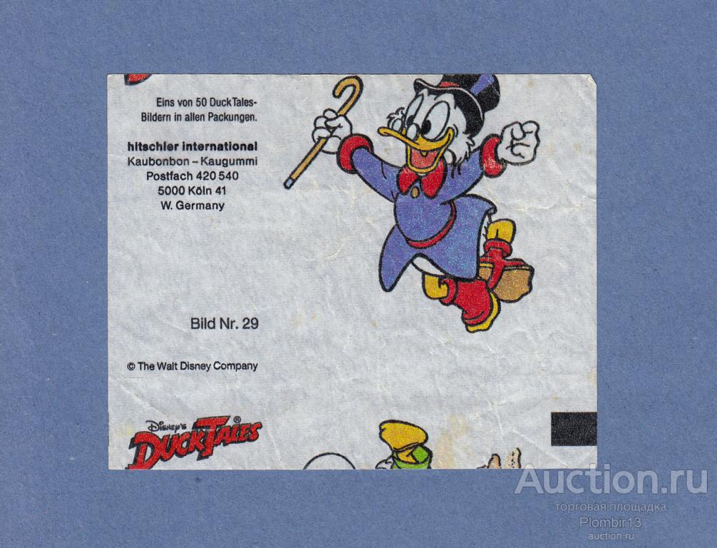 Вкладыш Hitschler Duck Tales DuckTales №29