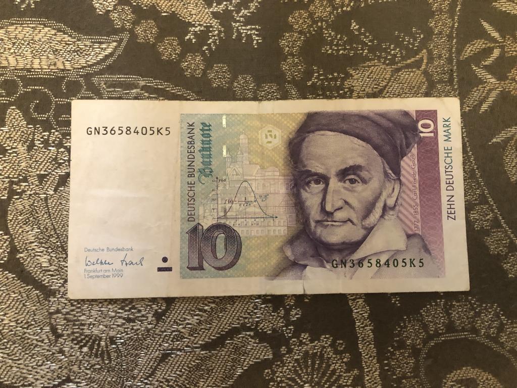 Германия (ФРГ). 10 марок 1999 г. Нечастый год. Лот 1.