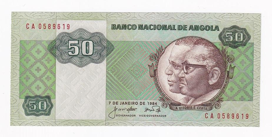 Ангола Банкнота 50 кванза 1984 год UNC (42553)