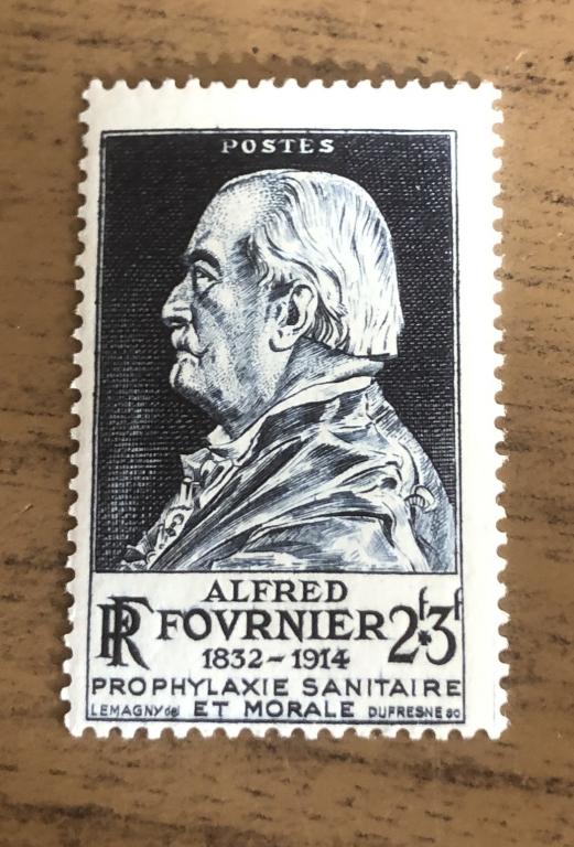 Франция 1947 Персоналии Врач-дерматолог Альфред Фурнье 1 марка MNH