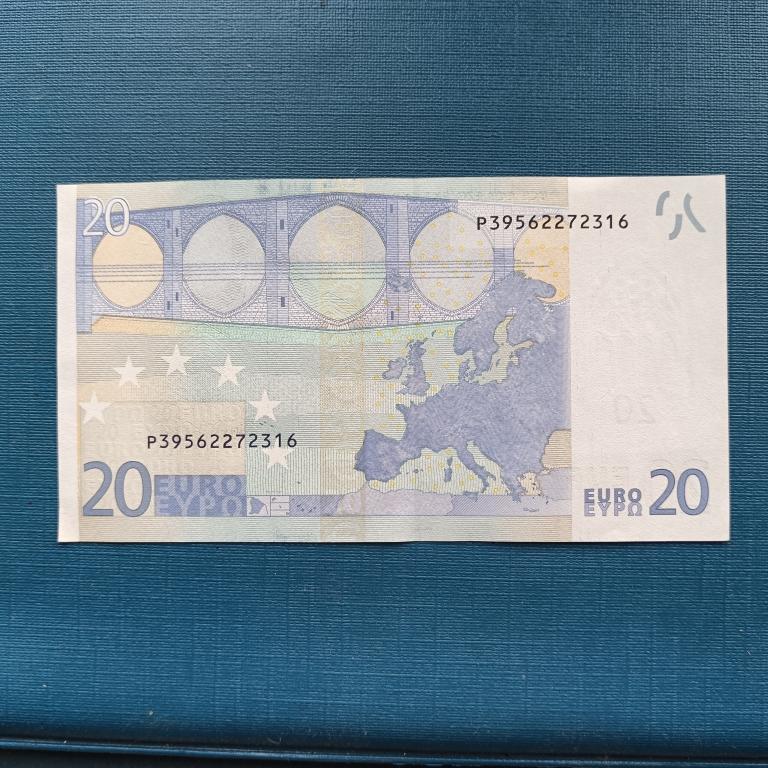 Нидерланды 20 евро 2002 ГОД Р  Драги П перегибов нет . ( углы ) альбом 8