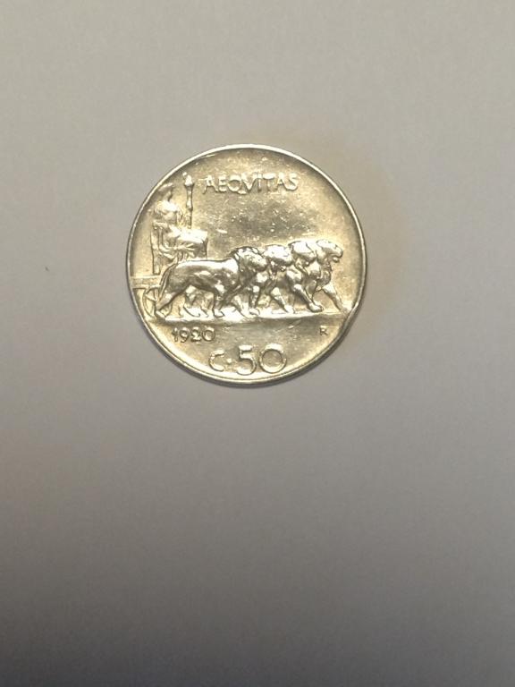 Италия. 50 чентезимо 1920 год.
