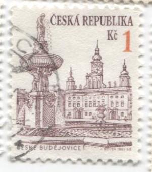 1993 Чехия.Города,Чешская Будейовица  1м гаш