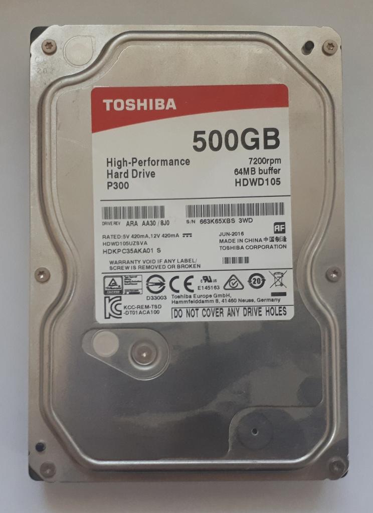 Жесткий диск HDD 500 Gb SATA 3.5 Toshiba