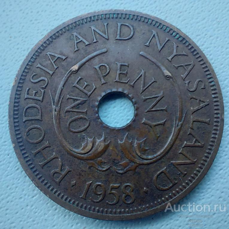 Родезия и Ньясаленд 1 пенни 1958 Жирафы