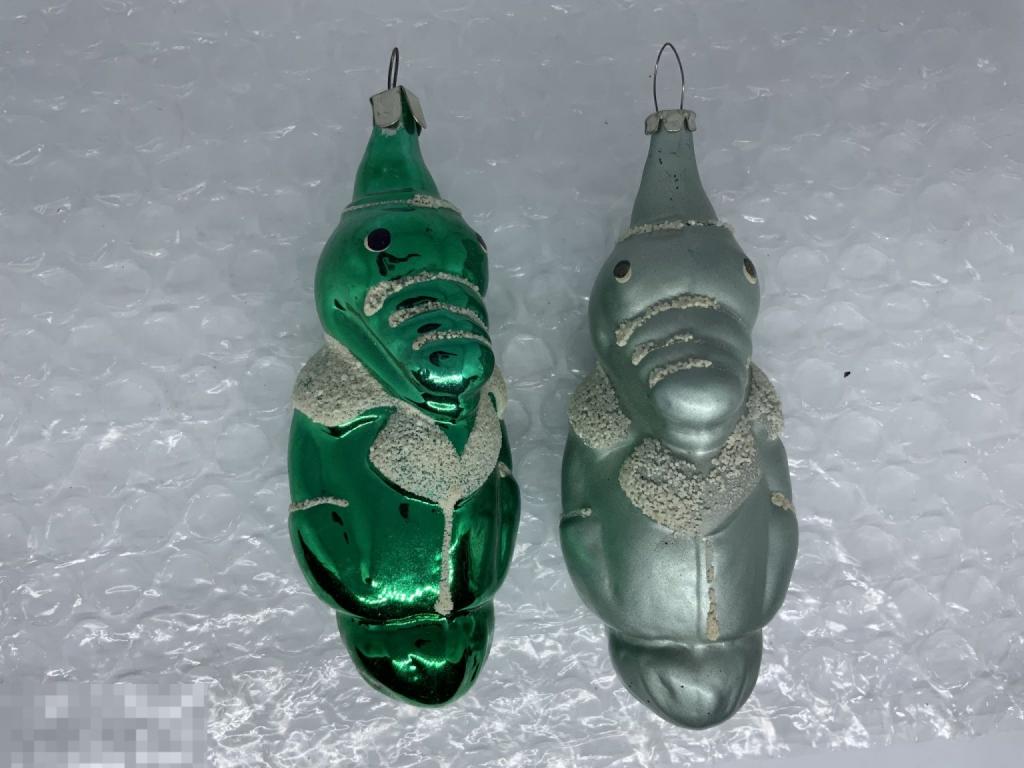 ЕЛОЧНАЯ ИГРУШКА СССР КРОКОДИЛ ГЕНА стекло Отл