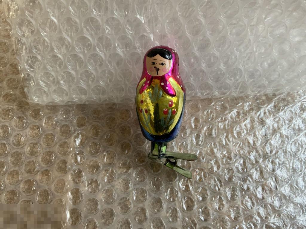ЕЛОЧНАЯ ИГРУШКА СССР МАТРЕШКА прищепка стекло