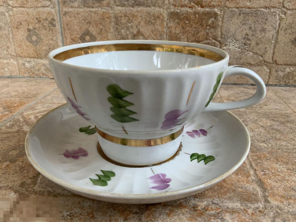 ЧАЙНАЯ ПАРА чашка с блюдцем ПОЛЕСЬЕ лес редкая МИНСК СССР Отл