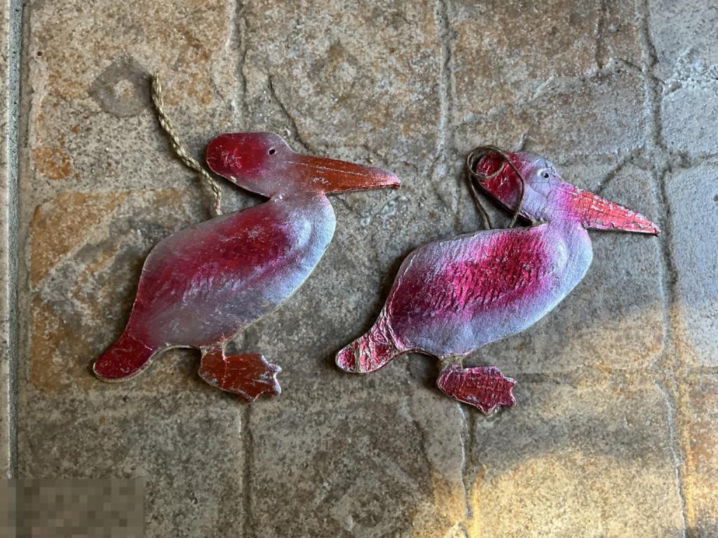 ЕЛОЧНАЯ ИГРУШКА СССР ПЕЛИКАН картон 2 шт