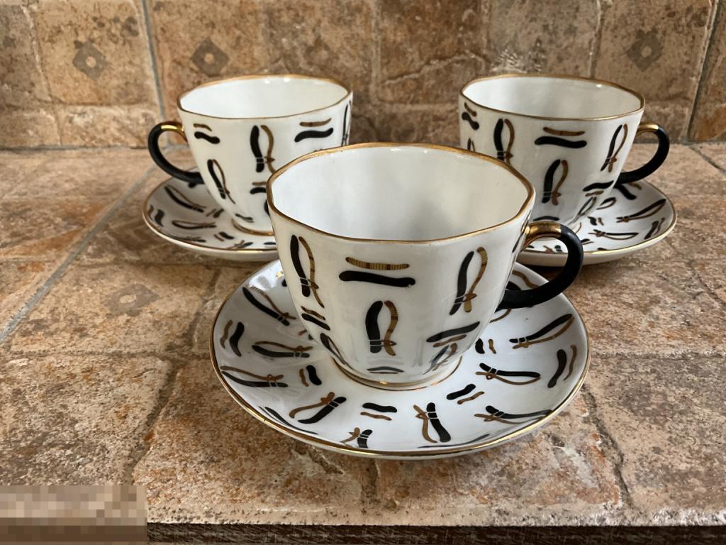 КОФЕЙНАЯ ПАРА чашка с блюдцем из сервиза ВЯЗАНКИ Л. Григорьева ЛФЗ Отл