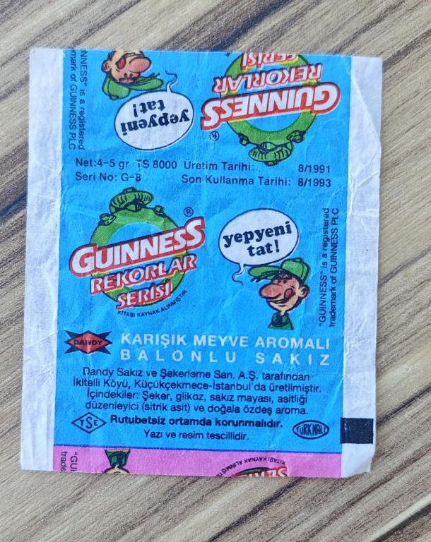 Обертка Guinness Dandy 8/1991