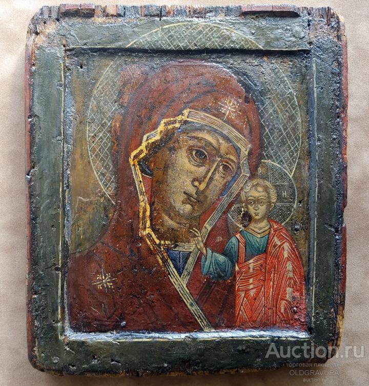 17-18 век. Икона Казанская Богородица, двойной ковчег ART0083
