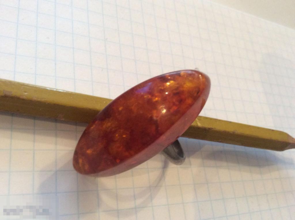 КОЛЬЦО СССР под ЯНТАРЬ  винтаж!