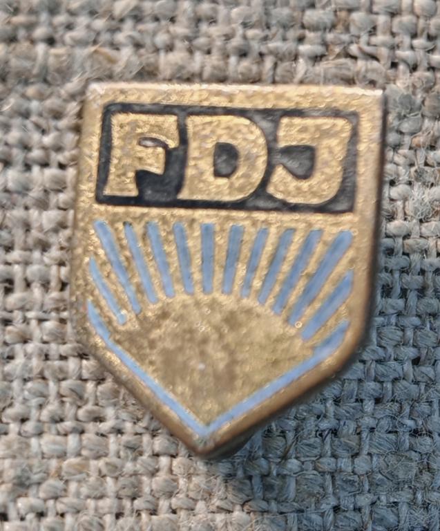 FDJ DDR - ГДР, членский знак, ВЛКСМ - Пионерия, комсомол, тяжелый - эмаль, период СССР.
