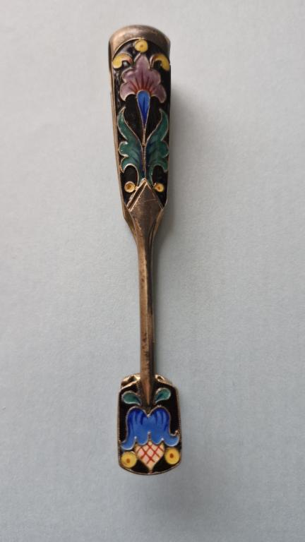 Щипцы для сахара. Серебро, 916 проба.  Эмаль.  Состояние!