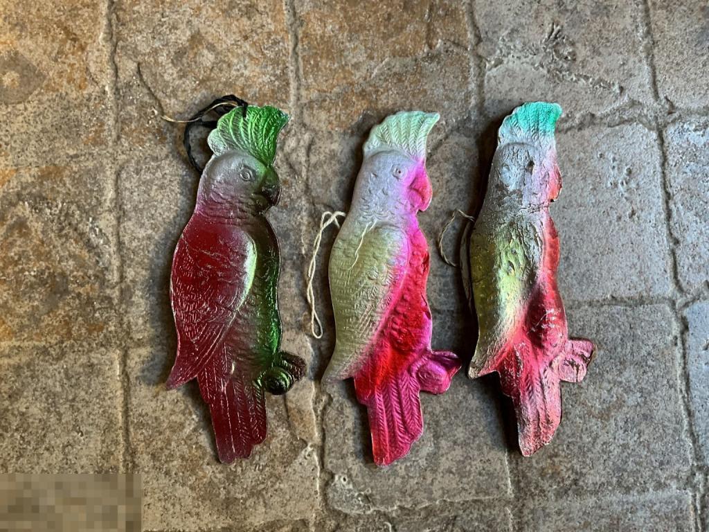 ЕЛОЧНАЯ ИГРУШКА СССР ПОПУГАЙ  птица картон