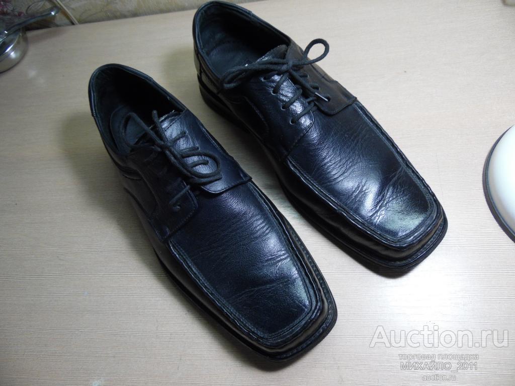 Полуботинки Мужские Р-р 42 Натуральная кожа. Ботинки Чёрные Стильные Отл. сост.