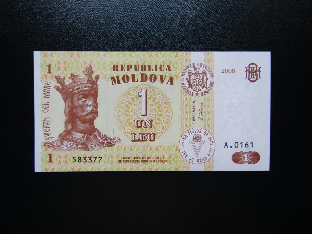 Молдова -  1 лей 2006г.  UNC.