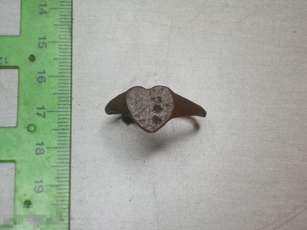 Перстень кольцо щиток Сердце 17 век Русь Оригинал