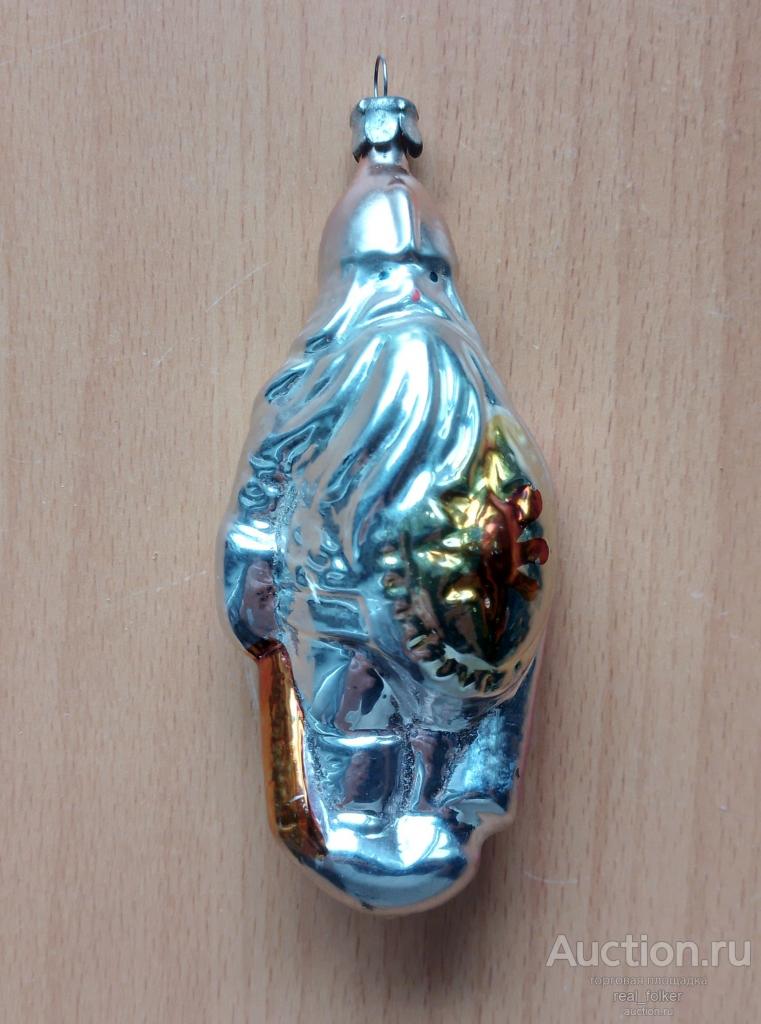 Елочная игрушка СССР - Черномор, Витязь. Стекло. 10,5 см