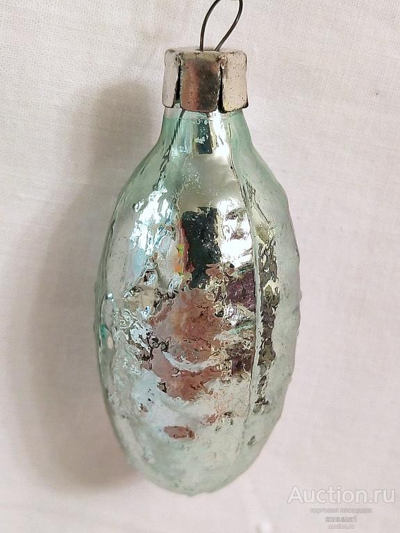 _Елочная игрушка   ОГУРЕЦ  6 см   ВИНТАЖ СССР    ( ЧИР 29)