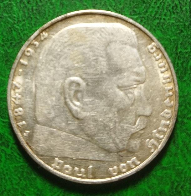 Германия 2 марки 1939 год 3й рейх серебро монета