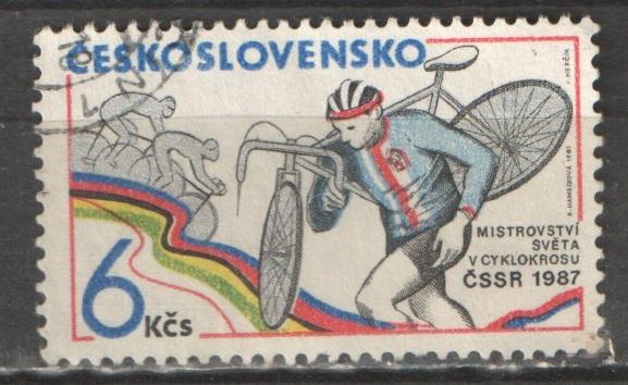 Чехословакия 1987  Mi# 2896 Велосипедист  гашеная