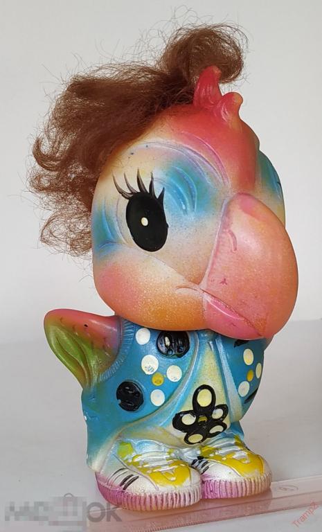 Игрушка резиновая СССР Попугай Кеша 18см. резина клеймо ДЗИ #М*