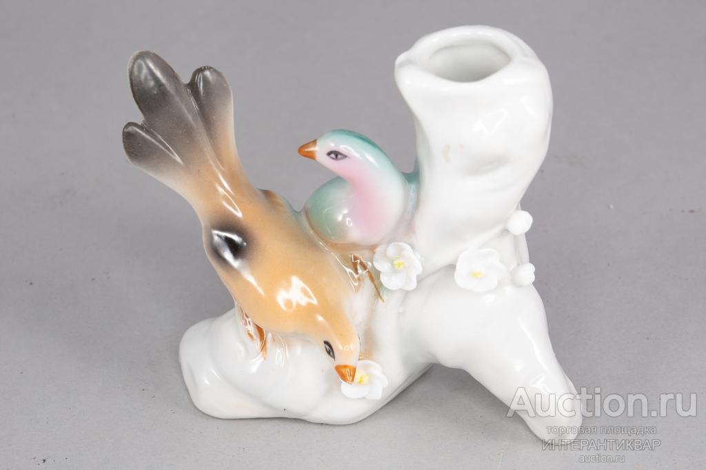 Фарфоровый подсвечник «Птицы на ветке» 25АБ060