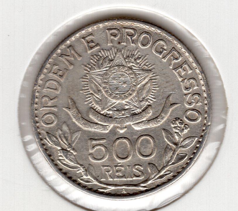 500 рейс - Бразилия - 1913 - серебро 900 - KM#512
