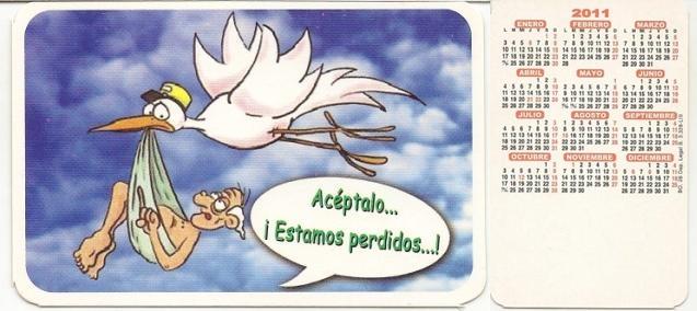 Календарик Испания на 2011г. - юмор - аист.