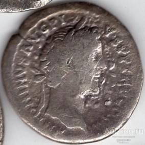 Римская Империя Антонин Пий. Денарий. Серебро. 75