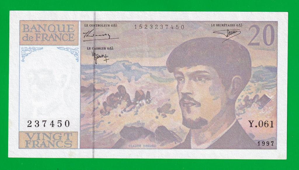 ФРАНЦИЯ    20 франков 1997 - 151i  XF+