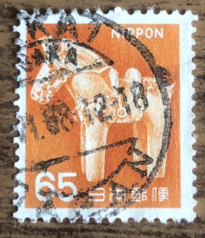 Марки Японии 1966 г терракотовые фигурки