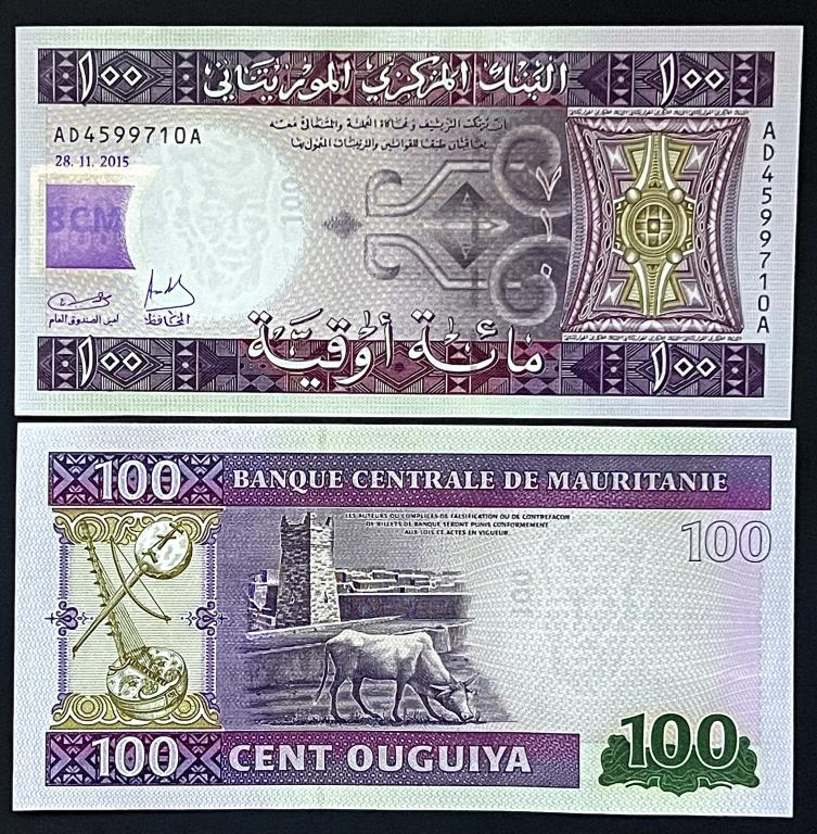 МАВРИТАНИЯ 100 УГИЙ 2015 ГОД UNC