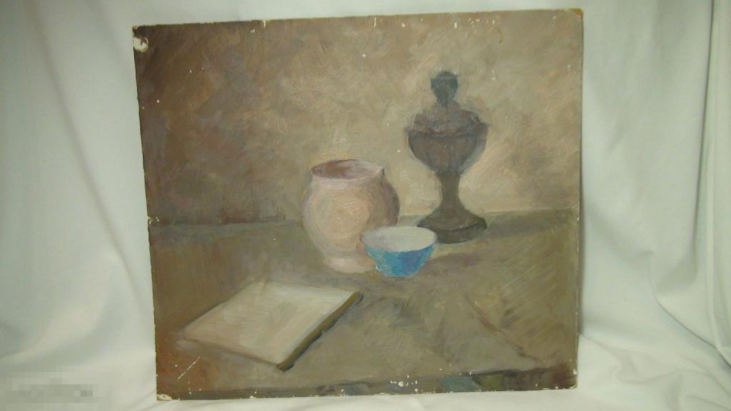 Шутихин И.Ф. Натюрморт 1962  ,оргалит,масло