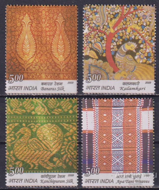 in2449-1 Индия 2009г. Традиционный индийский текстиль - Каламкари Культура, Производство MNH
