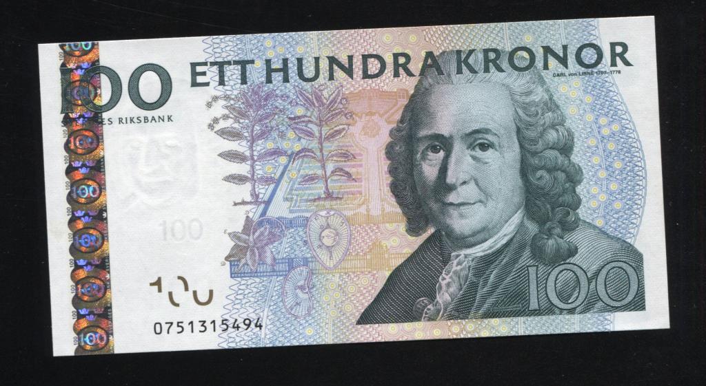 Швеция 100 крон 2010 UNC пресс 494