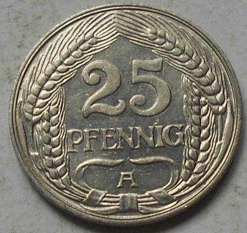 25 пфеннигов 1911 год А германия медно-никель