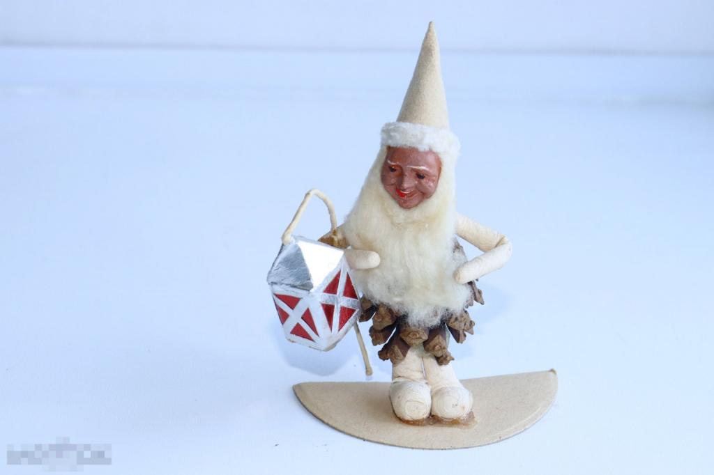 Ёлочная игрушка ГДР  гном с фонариком
