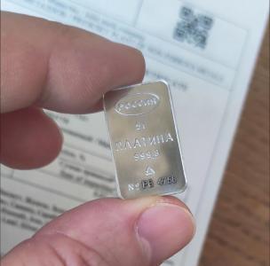 Слиток платина 5 грамм 9998 сертификат