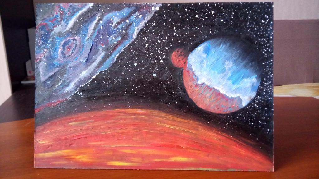 "Безмолвный космос", 20х30, масло. Авторская работа