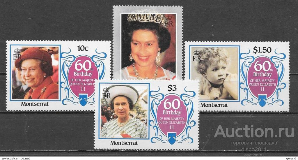 Монтсеррат 1986 Её Величество Королева Елизавета II Персоналии Монархия Монархи Европы 4м**