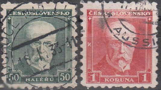 1930 Чехословакия Стандарт Персоналии Президент Масарик № 295, 297 гаш 0.20 евро