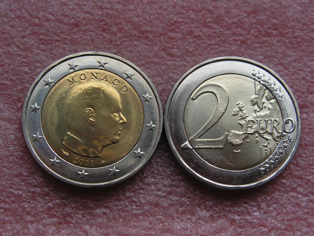 Монако 2 евро 2011 unc